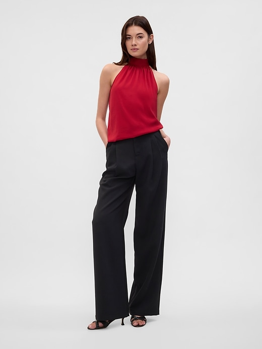 Image number 3 showing, Satin Tie-Back Halter Top