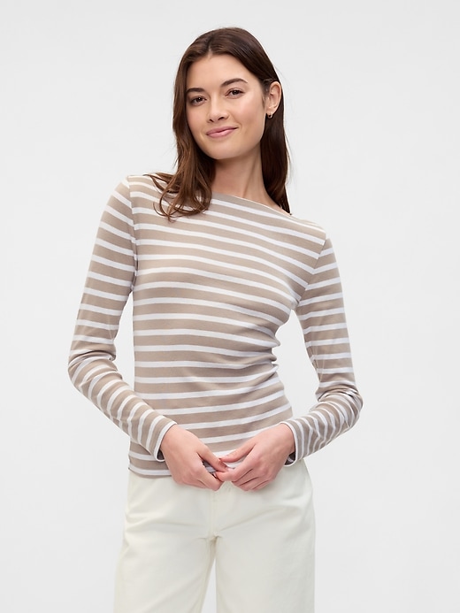 Image number 1 showing, Favorite Stripe Boatneck T-Shirt