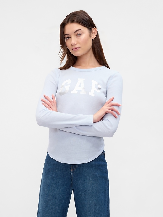 Image number 1 showing, Waffle-Knit Crewneck T-Shirt