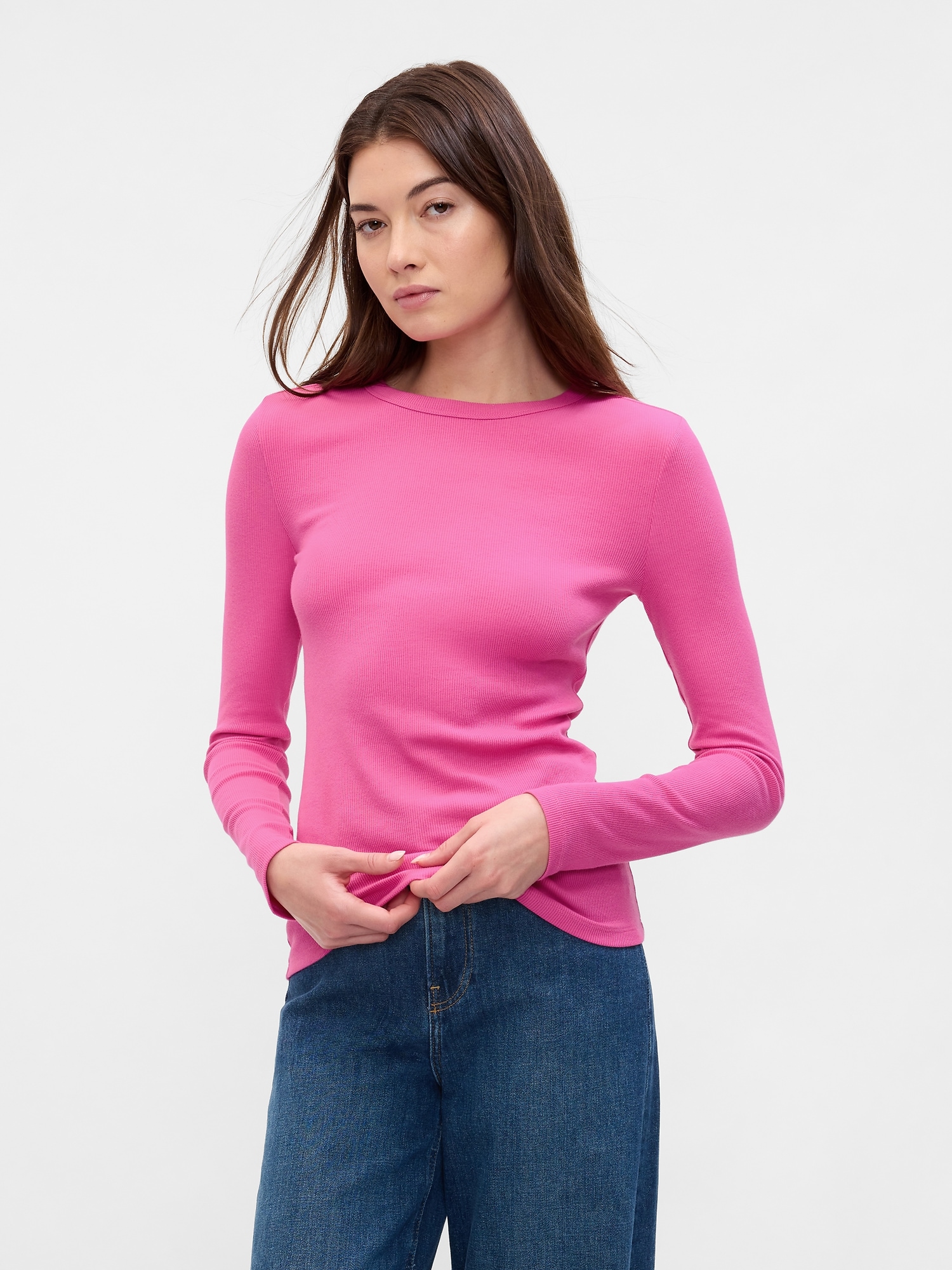 Ribbed Crewneck T-Shirt