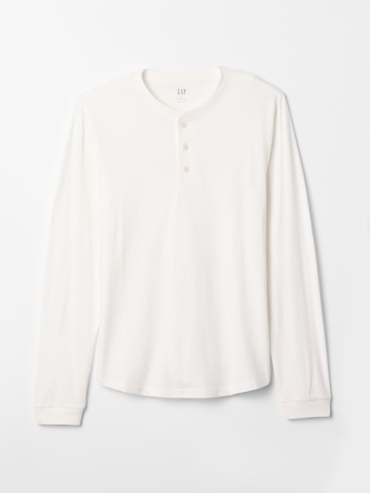 Image number 5 showing, Everyday Soft Curved Hem Henley T-Shirt