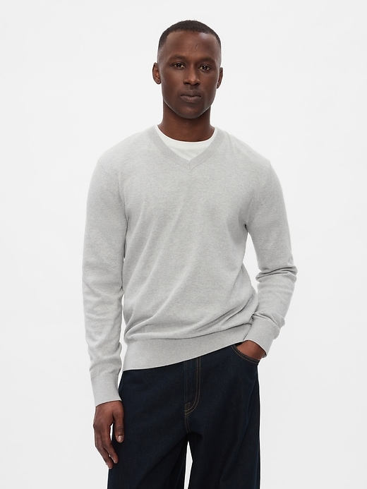 Image number 1 showing, Cotton V-Neck Sweater
