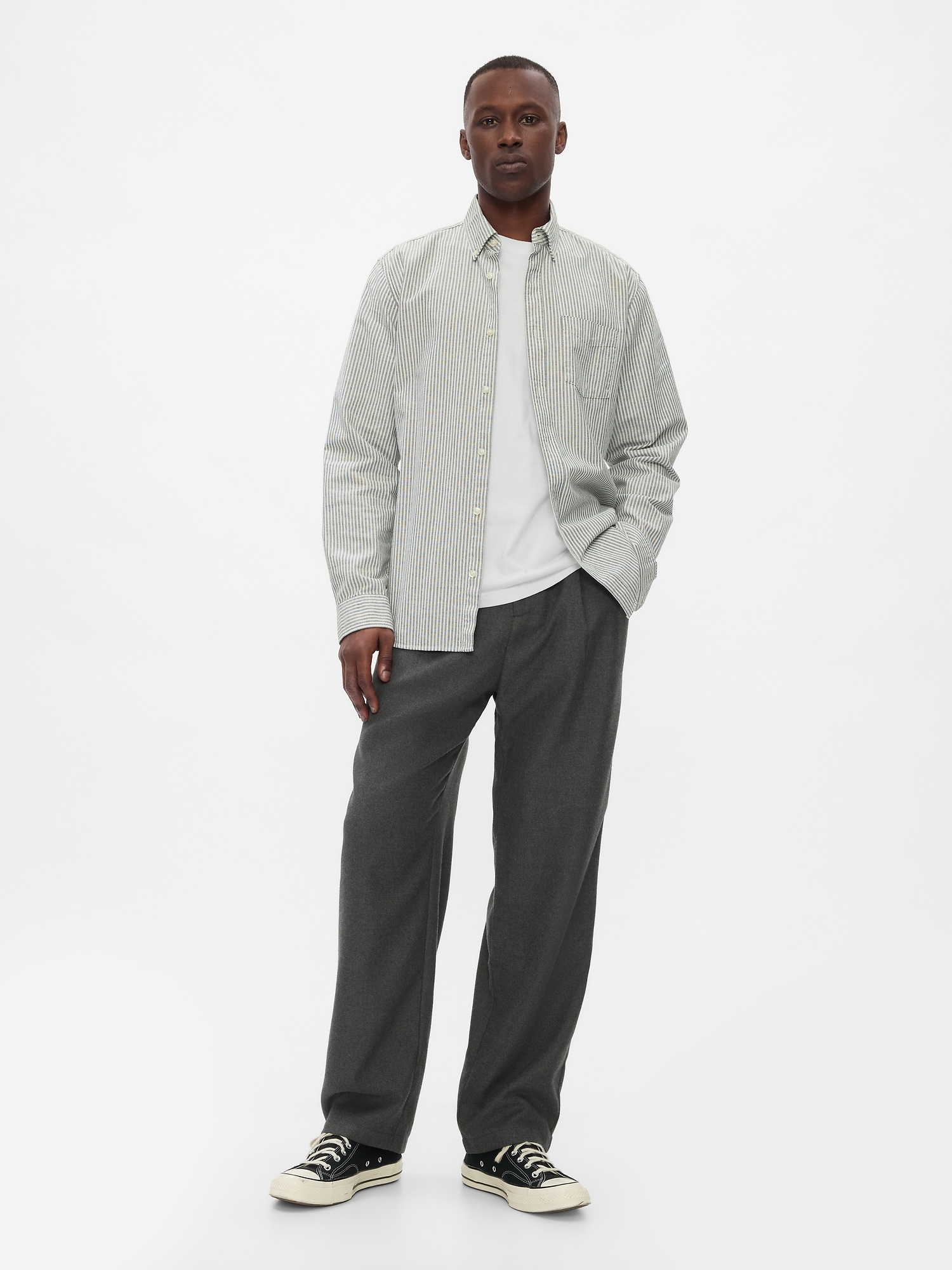 Recycled Soft Baggy Pleated Dress Pants Gap Factory