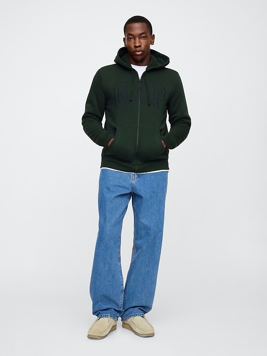 Image number 3 showing, Gap Logo Sherpa-Lined Zip Hoodie