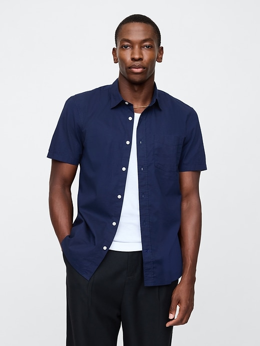 Image number 1 showing, Stretch Poplin Shirt in Standard Fit