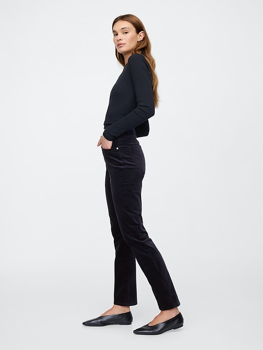 Image number 3 showing, High Rise Soft Vintage Slim Velvet Pants