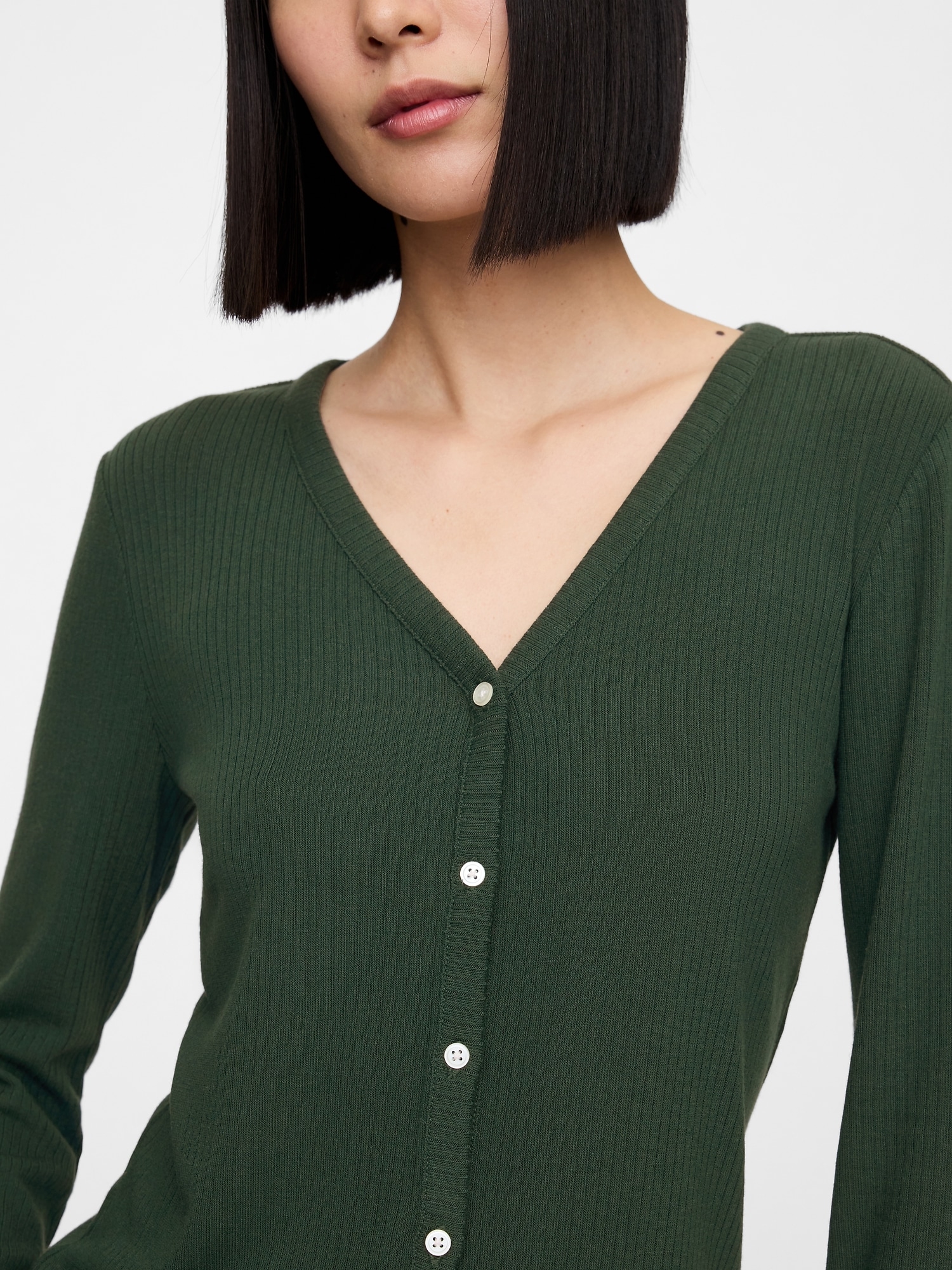 Ribbed V-Neck Cardigan | Gap Factory