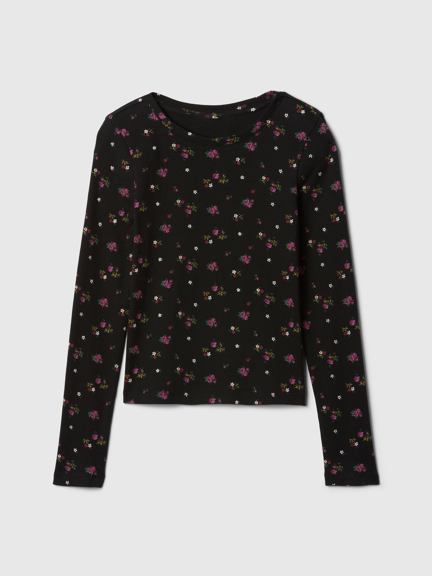 Kids Ribbed T-Shirt - Black