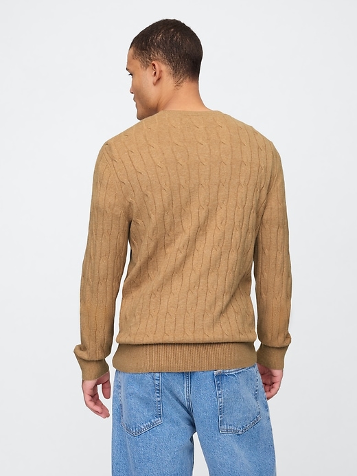 Image number 2 showing, CashSoft Cable-Knit Crewneck Sweater
