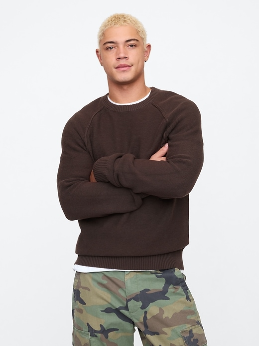 Image number 1 showing, Garter Crewneck Sweater