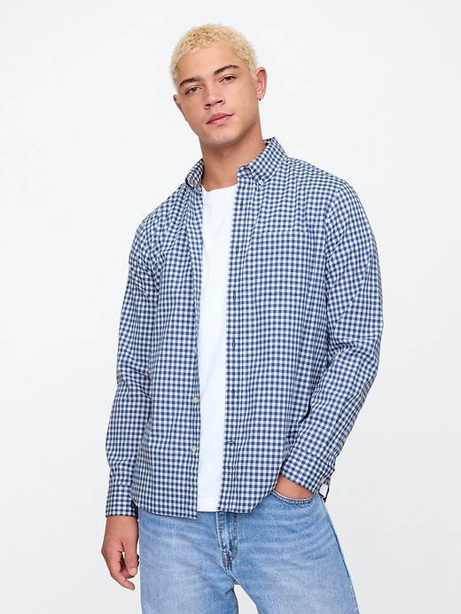 Image number 1 showing, Stretch Poplin Shirt in Standard Fit