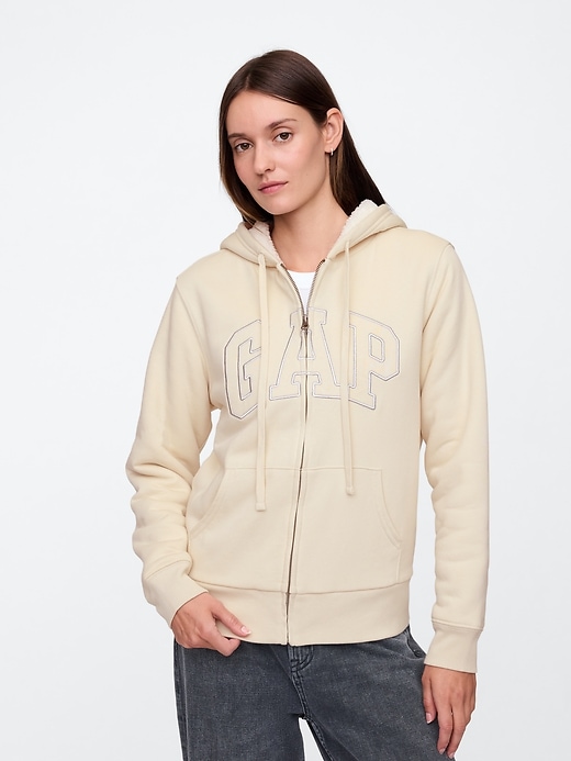 暖かい！中がふわふわボア付き,SHERPA LINED LOGO HOODIE Kids Sherpa-Lined Logo Hoodie | Gap