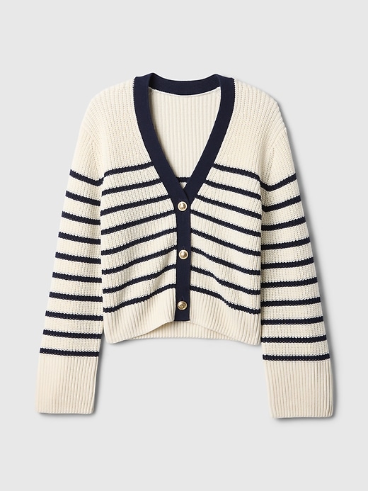 Image number 5 showing, Relaxed Stripe V-Neck Cardigan