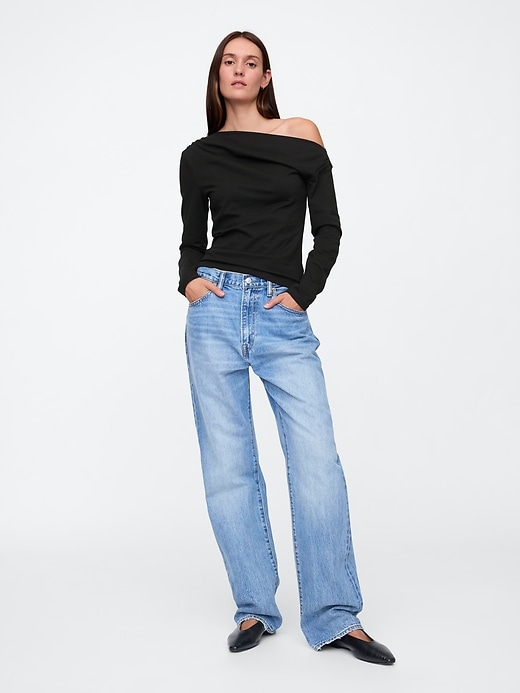 Stretch Jersey One-Shoulder Top | Gap Factory