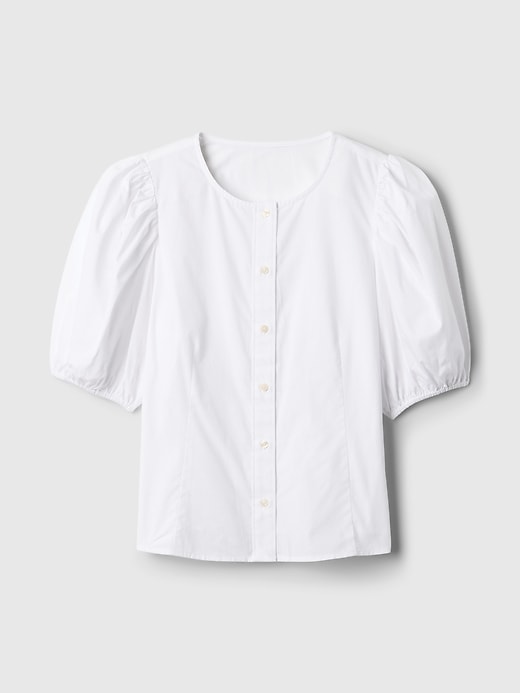 Image number 5 showing, Poplin Puff Sleeve Top