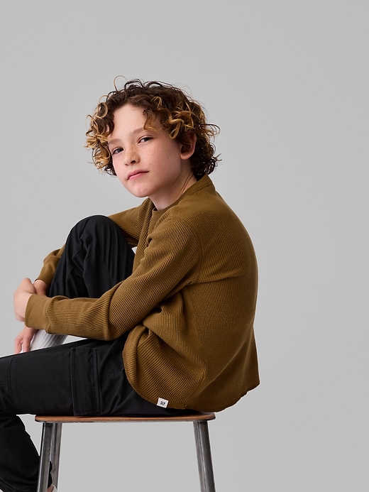 Image number 2 showing, Kids Waffle-Knit Crewneck T-Shirt