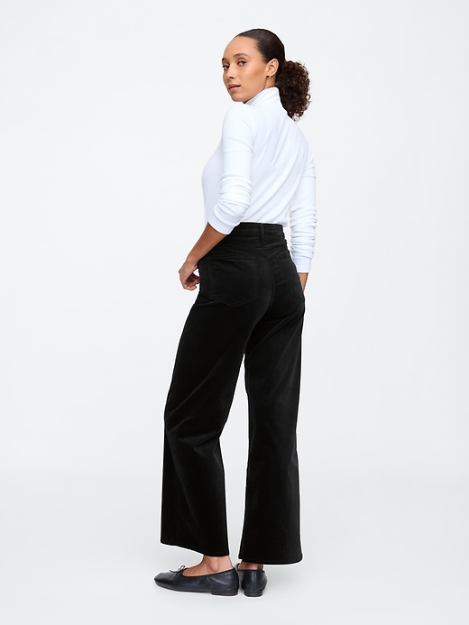 Image number 4 showing, High Rise Velvet Wide-Leg Pants