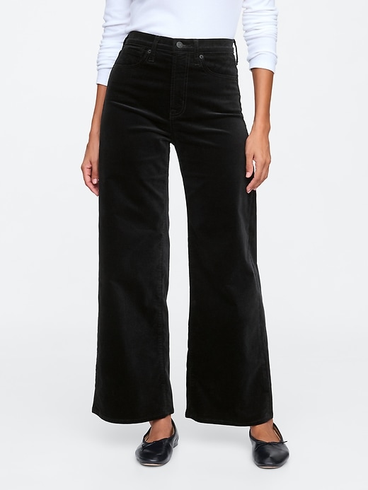 Image number 2 showing, High Rise Velvet Wide-Leg Pants