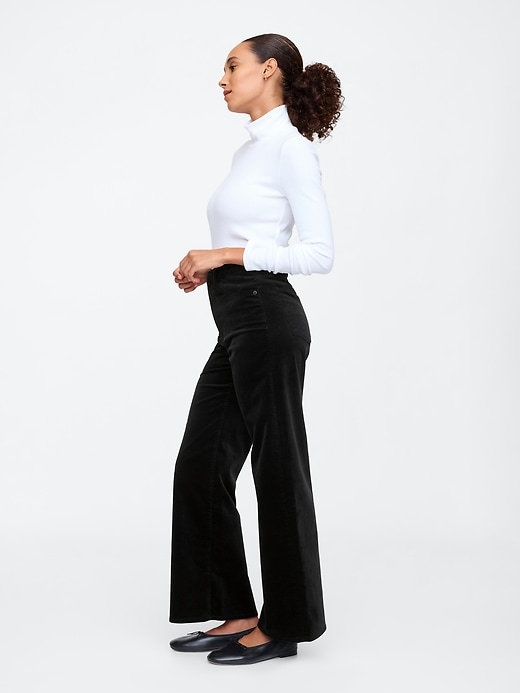 Image number 3 showing, High Rise Velvet Wide-Leg Pants