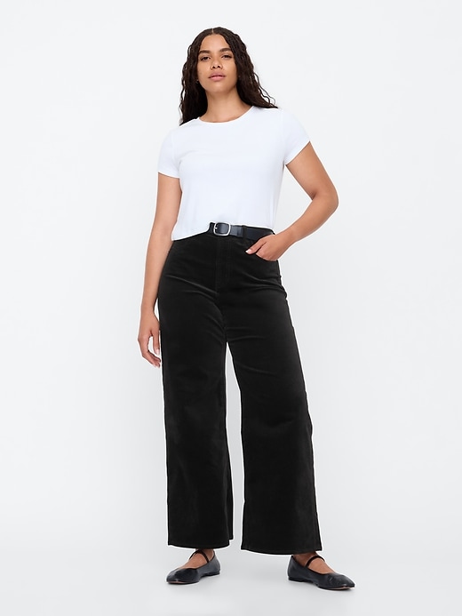 Image number 5 showing, High Rise Velvet Wide-Leg Pants