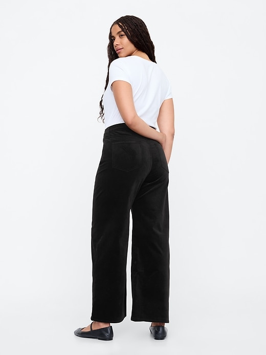 Image number 6 showing, High Rise Velvet Wide-Leg Pants