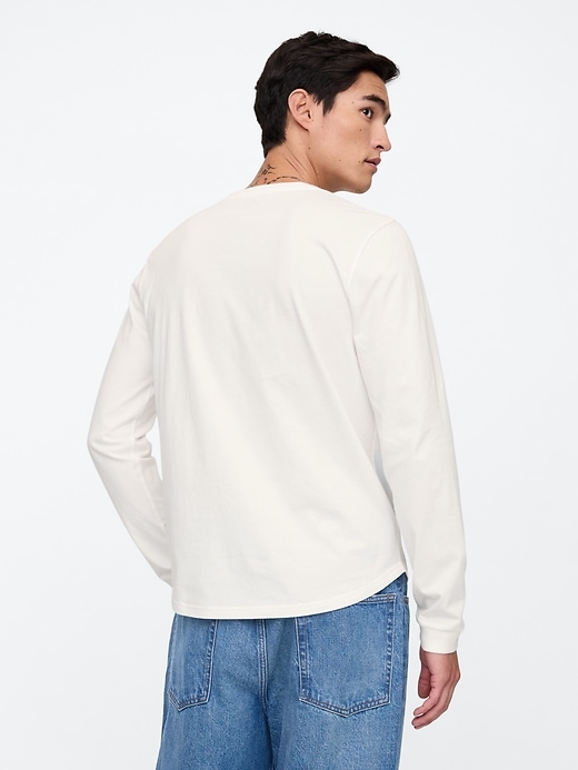 Image number 2 showing, Everyday Soft Curved Hem Henley T-Shirt
