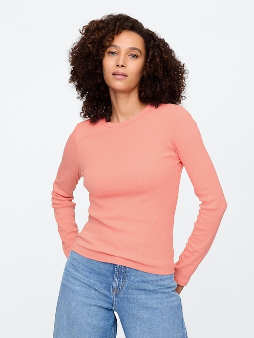 Image number 1 showing, Pointelle Crewneck T-Shirt