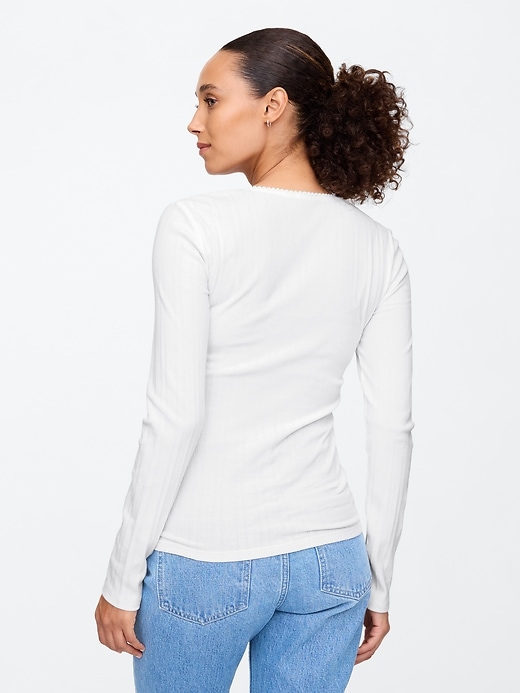 Image number 2 showing, Textured Ribbed Squareneck T-Shirt