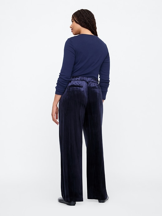Image number 6 showing, Recycled Easy Crinkle Velvet Trousers