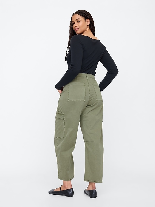 Image number 6 showing, High Rise Barrel Cargo Khakis