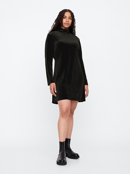 chinese dress ladies Stretch Velvet Turtleneck Maxi Dress – David's Road US