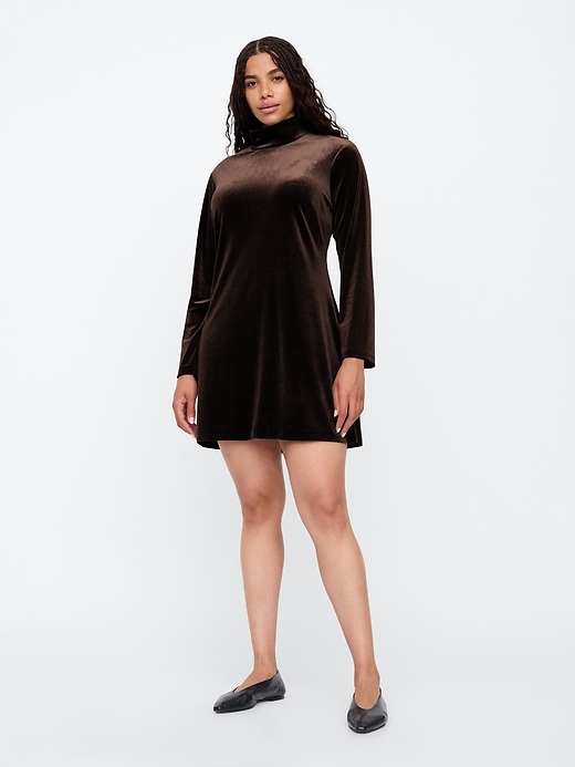 Image number 4 showing, Recycled Velvet Mockneck Mini Dress