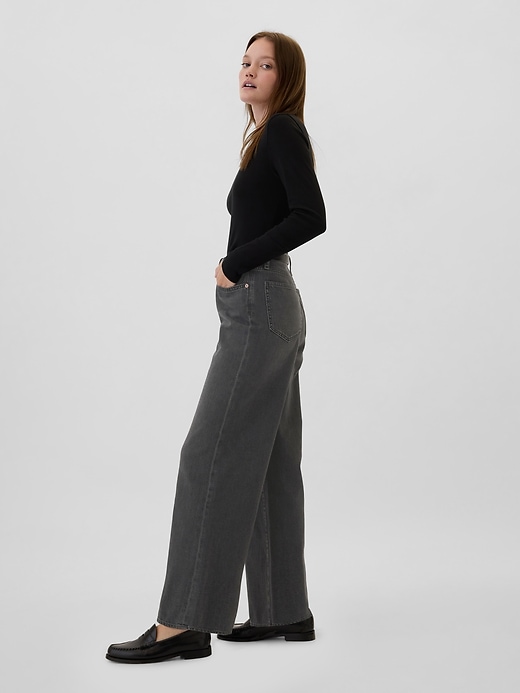 Image number 3 showing, High Rise Wide-Leg Jeans