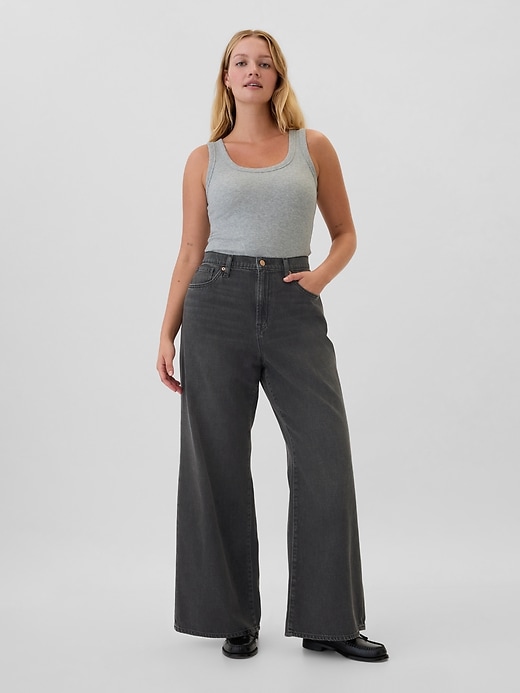 Image number 5 showing, High Rise Wide-Leg Jeans