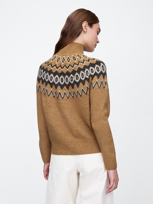 マメ Fair Isle High Neck Knitted Top ニット Fair Isle Turtleneck Sweater in Alpaca-Wool Blend