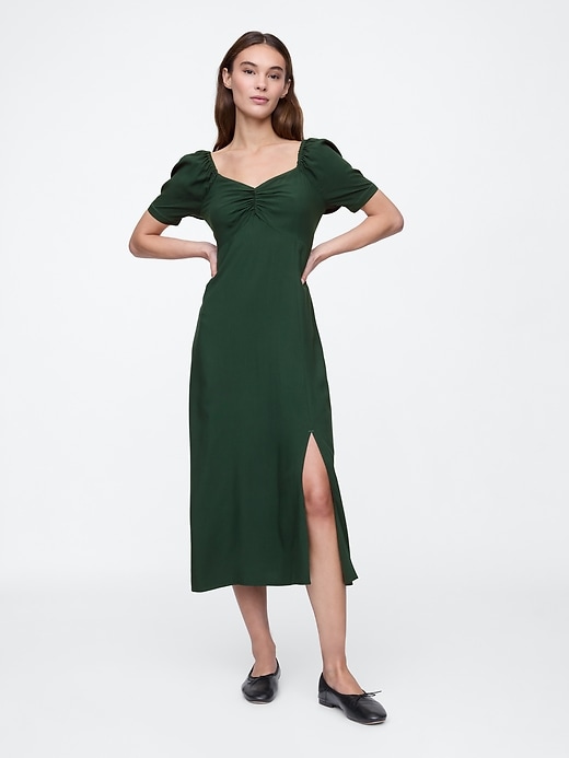 Image number 1 showing, Sweetheart Puff Sleeve Midi Dress