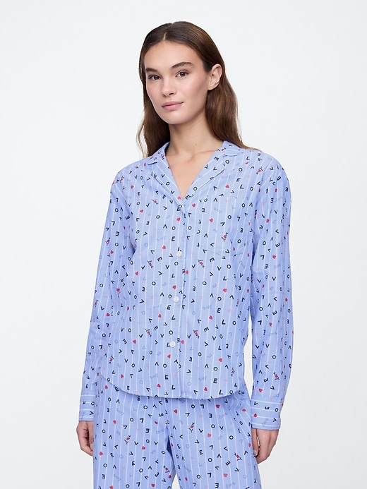 Image number 1 showing, Oversized Poplin PJ Shirt