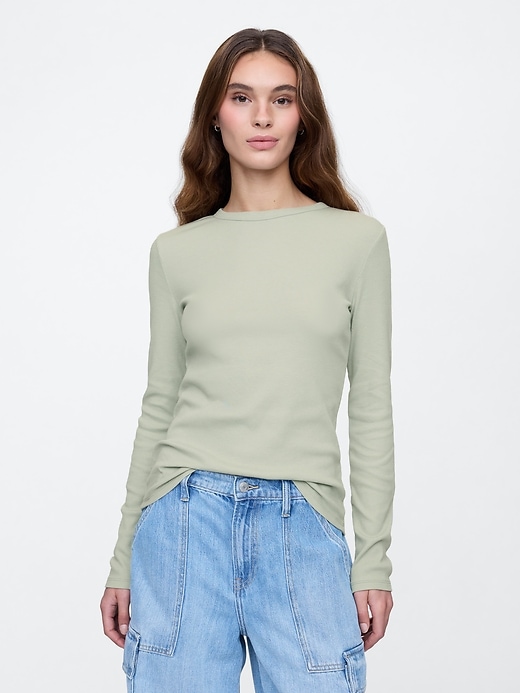 Image number 1 showing, Ribbed Crewneck T-Shirt