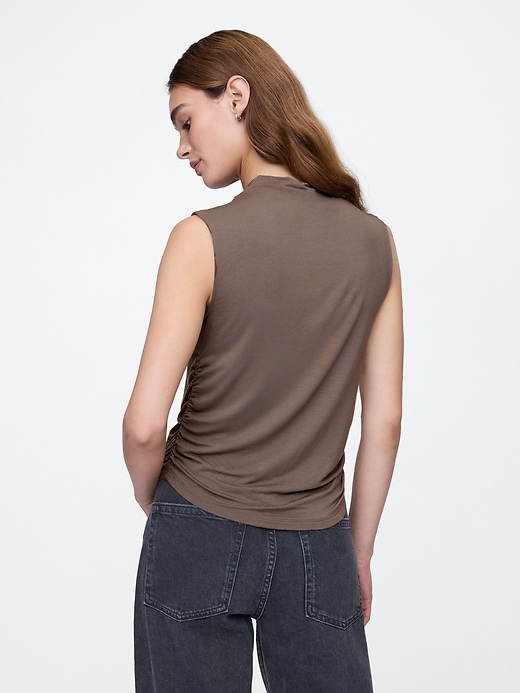Image number 2 showing, Luxe Sleeveless Mockneck T-Shirt