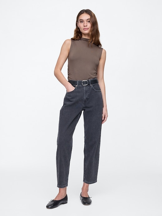 Image number 3 showing, Luxe Sleeveless Mockneck T-Shirt