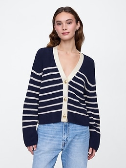 カーディガン PARTIMENTO V Neck Knit Zip-up Cardigan 5FT1144 cn56884640.jpg