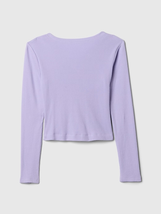 Image number 2 showing, Kids Ribbed Ruched V-Neck Top