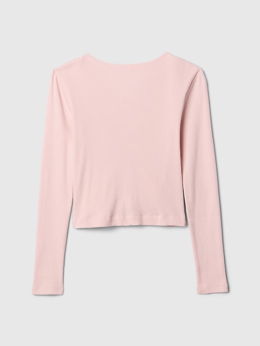 Image number 2 showing, Kids Ribbed Ruched V-Neck Top
