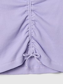Kids Ribbed Ruched V-Neck Top