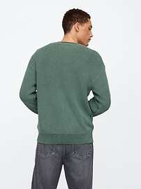 Relaxed Plaited Crewneck Sweater