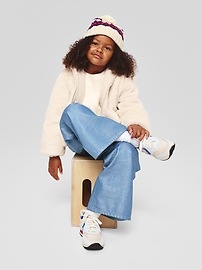 Kids High Rise Wide-Leg Ankle Jeans