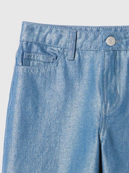 Image number 5 showing, Kids Shine High Rise Wide-Leg Ankle Jeans