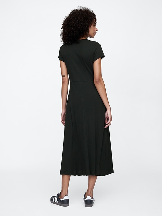 Ribbed V-Neck Midi Dress | Gap Factory