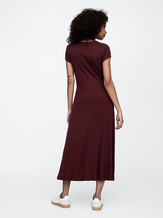 Image number 2 showing, Ribbed V-Neck Midi Dress