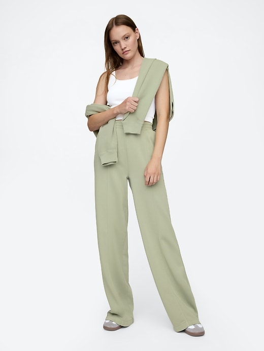 Image number 1 showing, Seamed Wide-Leg Pants
